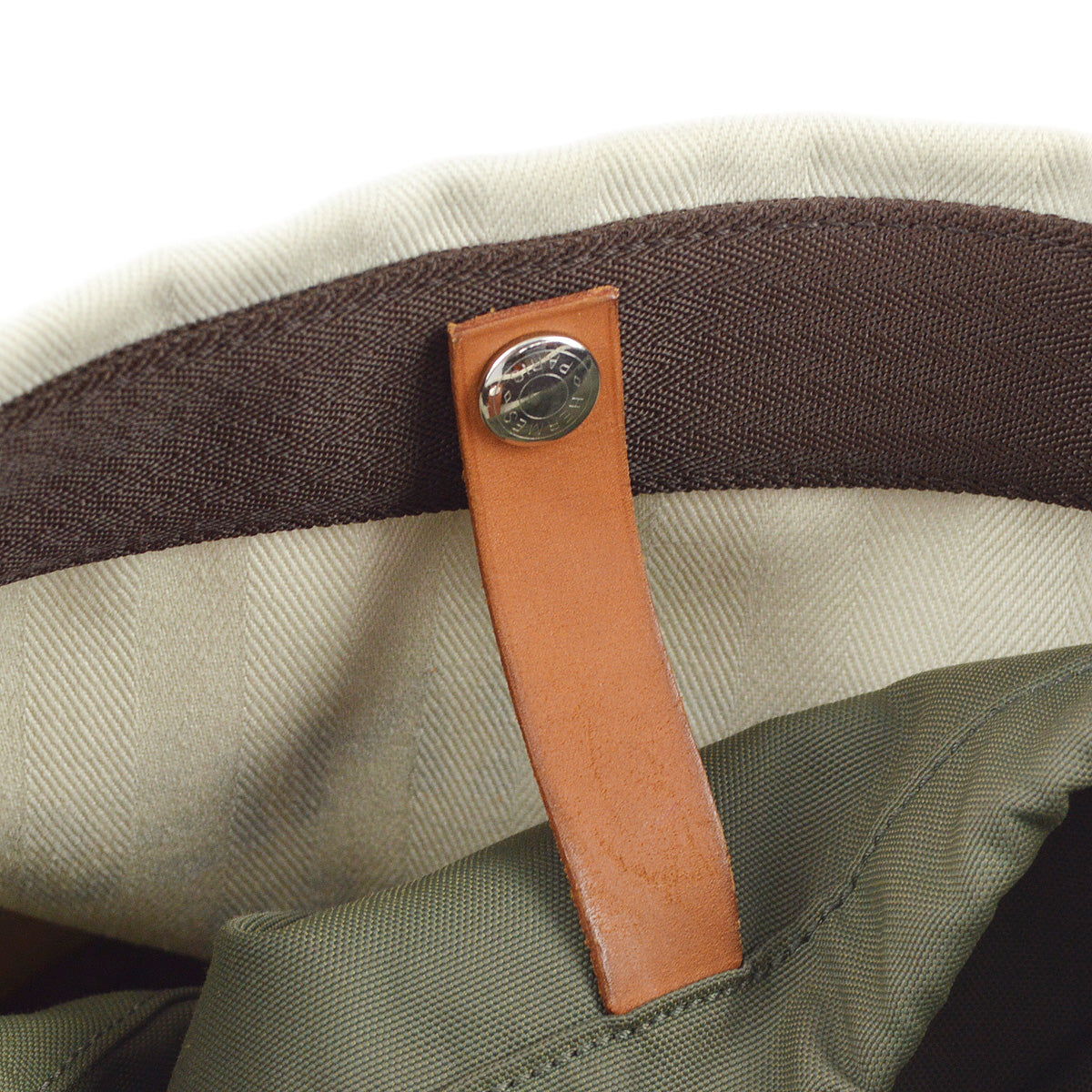 Hermes 2012 Craie Toile Chevron Sac De Pansage