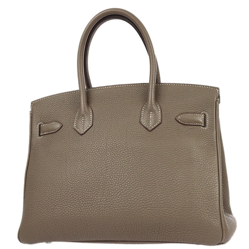 Hermes 2011 Etoupe Gray Taurillon Clemence Birkin 30 Handbag