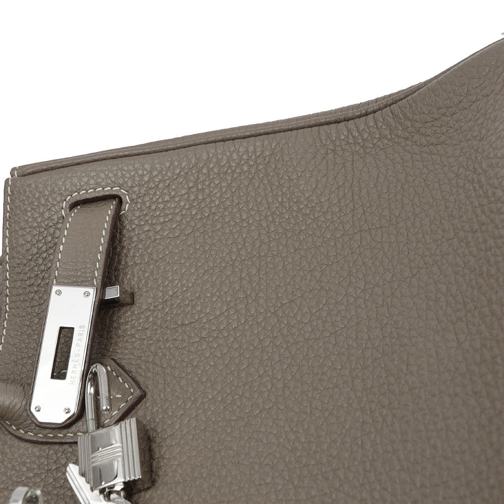 Hermes 2011 Etoupe Gray Taurillon Clemence Birkin 30 Handbag