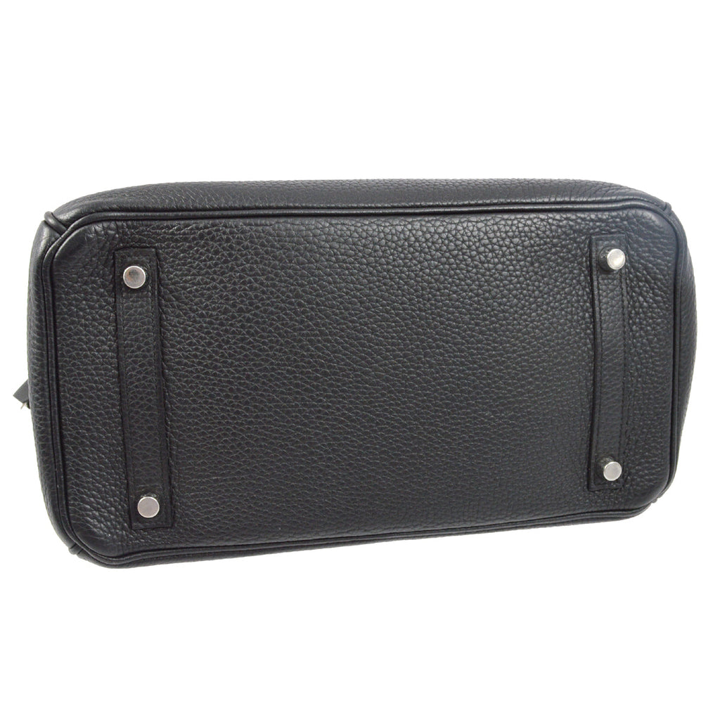 Hermes 2015 Black Taurillon Clemence Birkin 30 Handbag