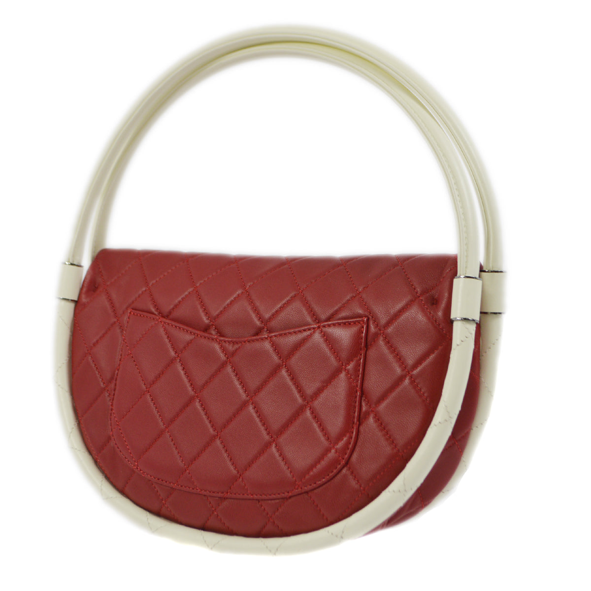 Chanel 2013-2014 Red Lambskin Medium Hula Hoop Handbag