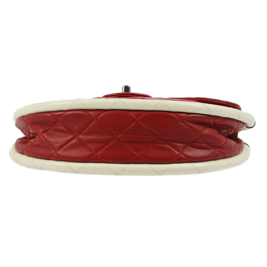Chanel 2013-2014 Red Lambskin Medium Hula Hoop Handbag