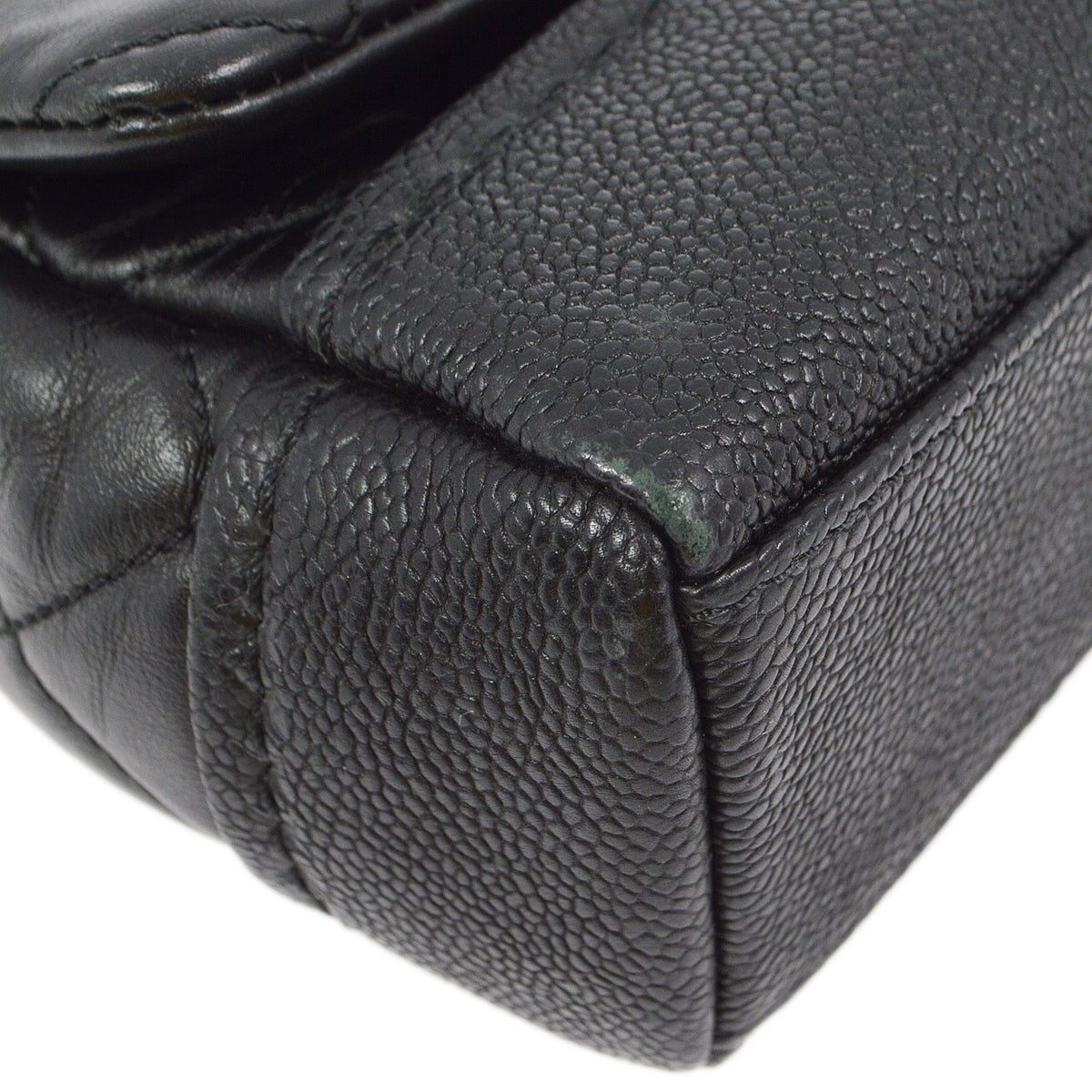 Chanel 2014 Black Lambskin Double Chain Flap Shoulder Bag