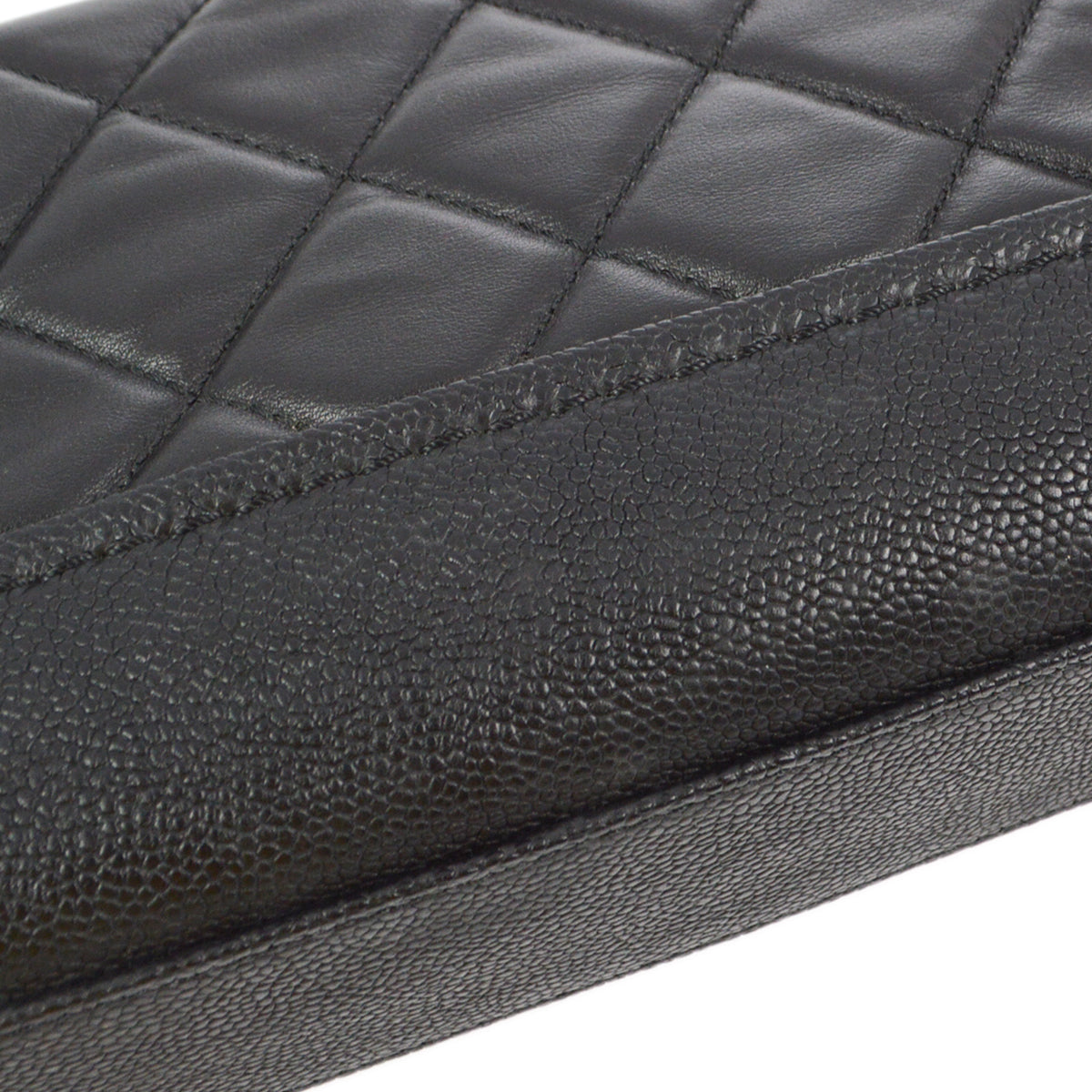 Chanel 2014 Black Lambskin Double Chain Flap Shoulder Bag