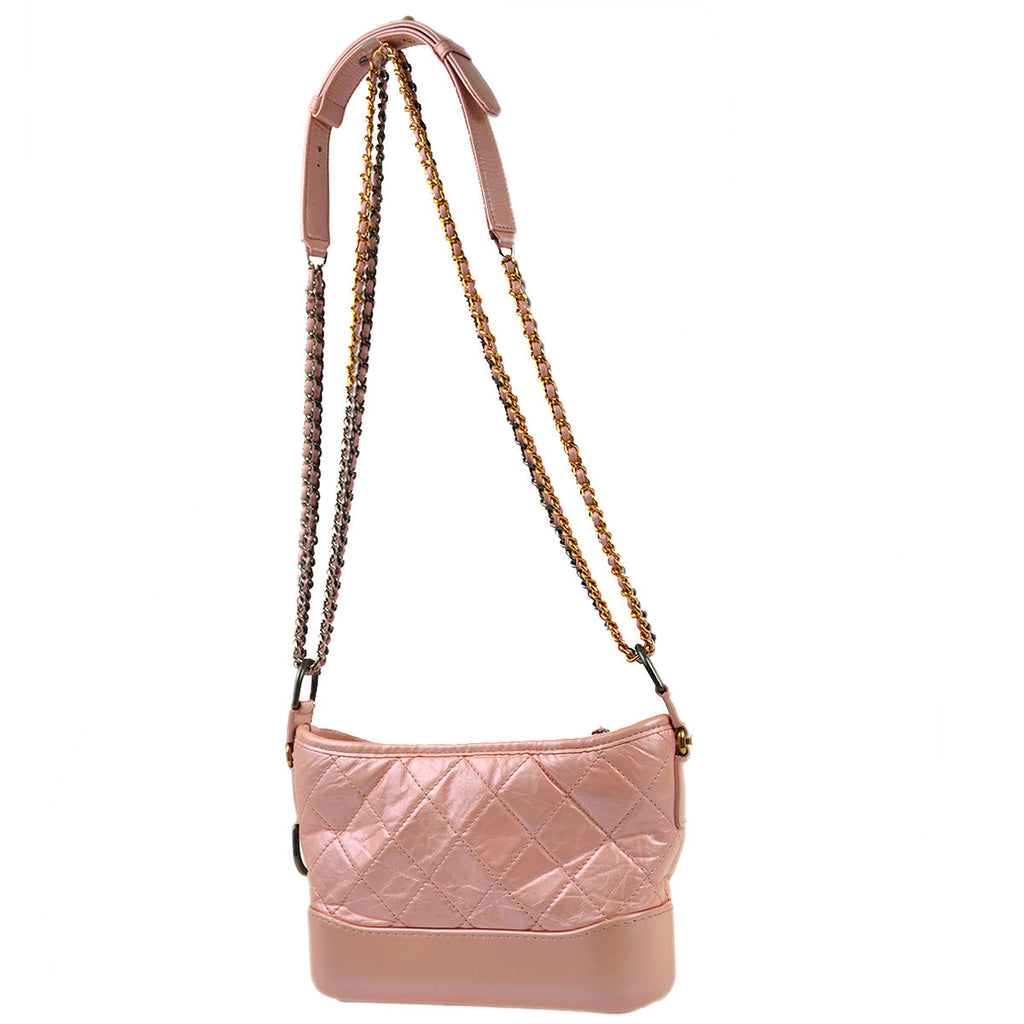 Chanel 2019 Pink Lambskin Small Gabrielle Shoulder Bag