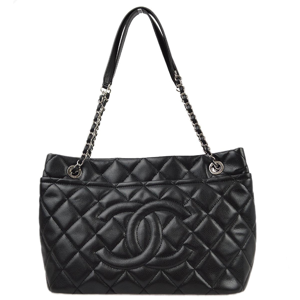 Chanel 2012-2013 Black Caviar Shoulder Tote Bag