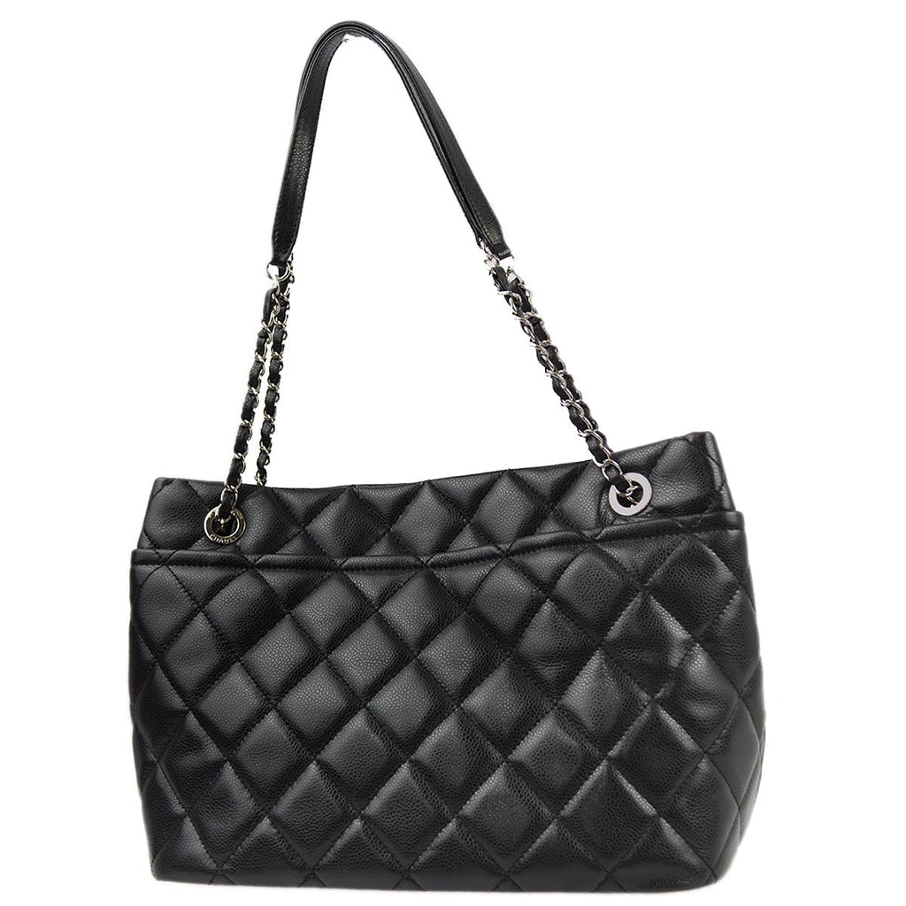 Chanel 2012-2013 Black Caviar Shoulder Tote Bag
