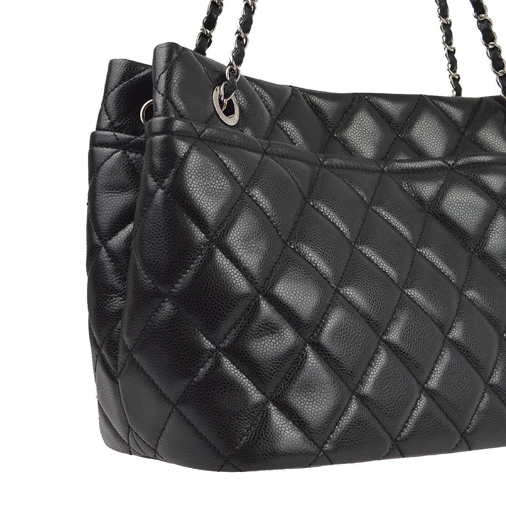 Chanel 2012-2013 Black Caviar Shoulder Tote Bag