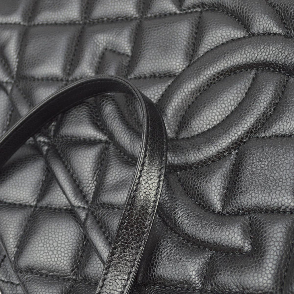 Chanel 2012-2013 Black Caviar Shoulder Tote Bag