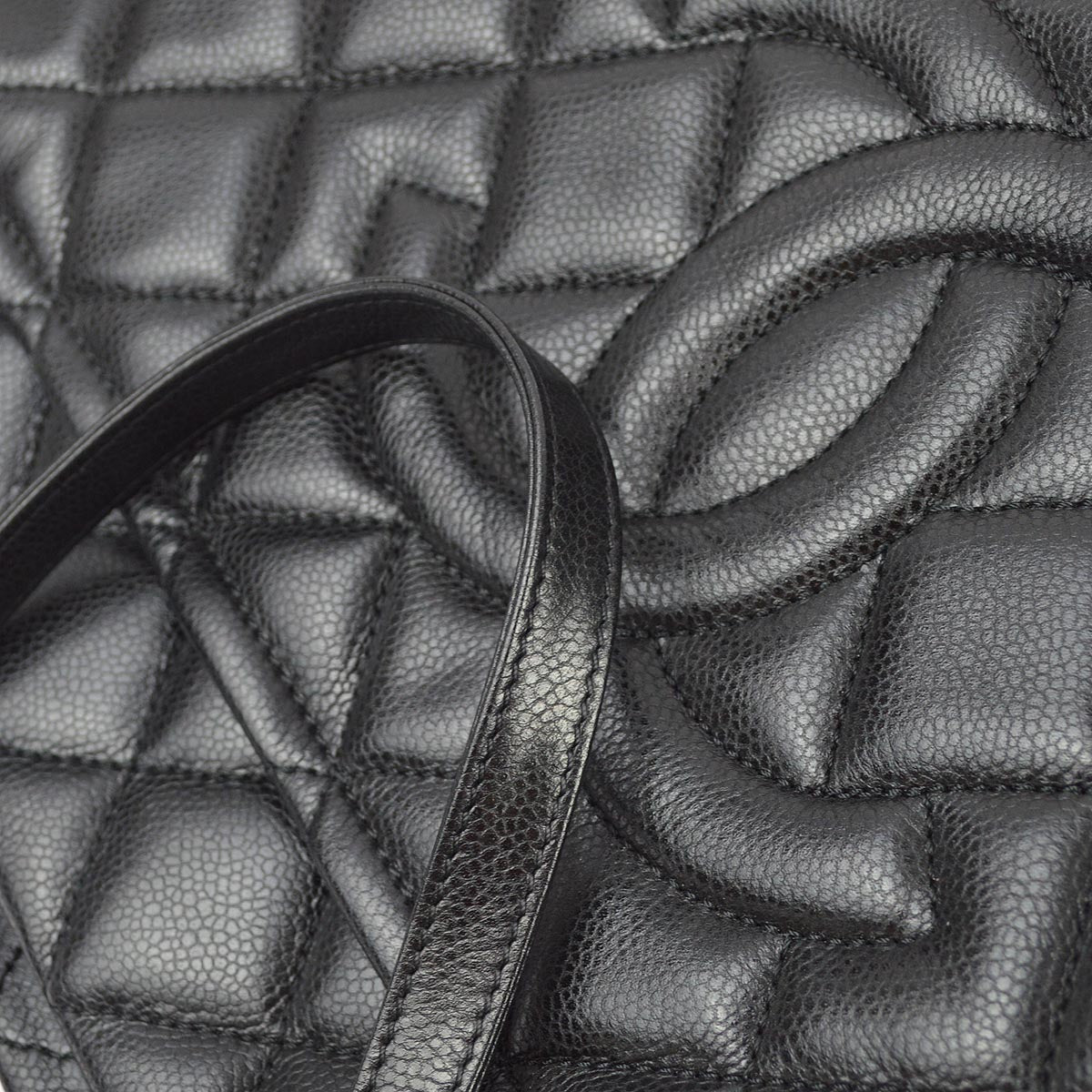 Chanel 2012-2013 Black Caviar Shoulder Tote Bag