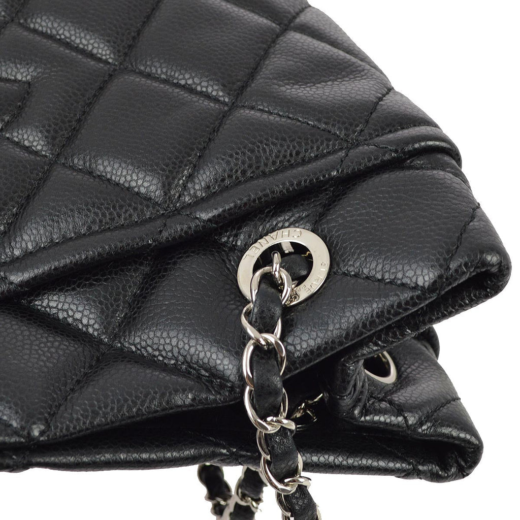 Chanel 2012-2013 Black Caviar Shoulder Tote Bag