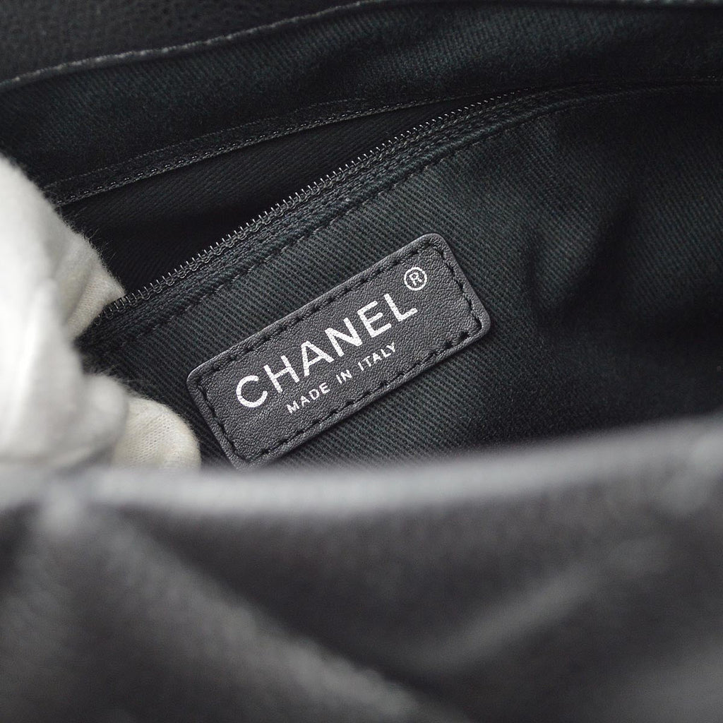 Chanel 2012-2013 Black Caviar Shoulder Tote Bag
