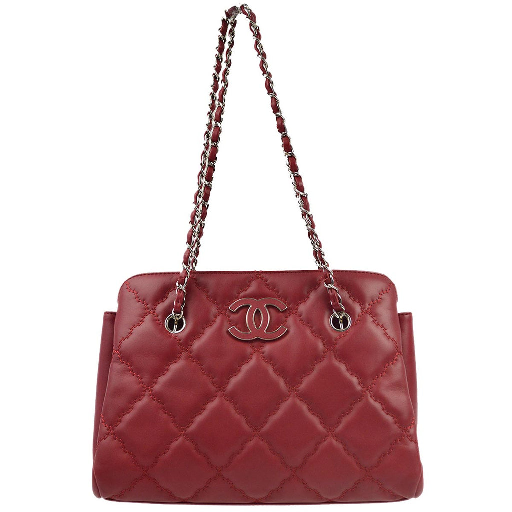Chanel 2012-2013 Red Calfskin Ultra Stitch Tote Handbag