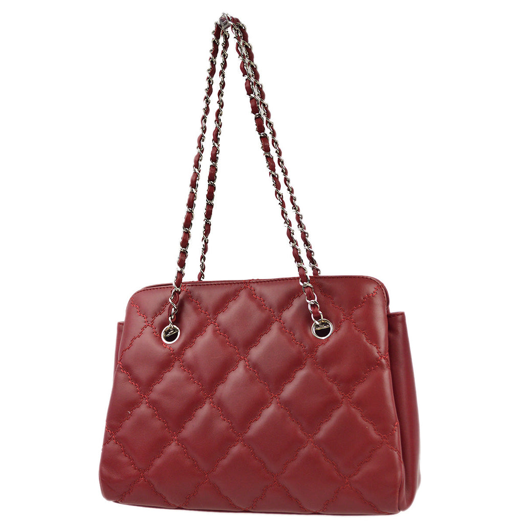Chanel 2012-2013 Red Calfskin Ultra Stitch Tote Handbag