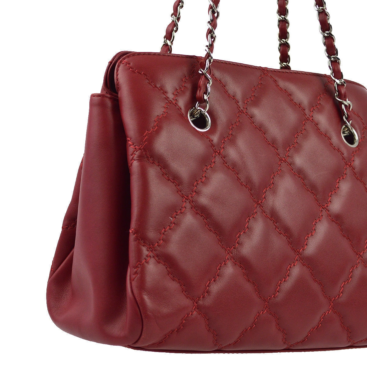 Chanel 2012-2013 Red Calfskin Ultra Stitch Tote Handbag