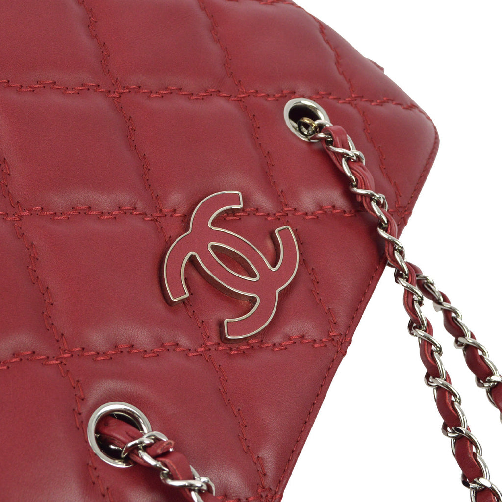 Chanel 2012-2013 Red Calfskin Ultra Stitch Tote Handbag