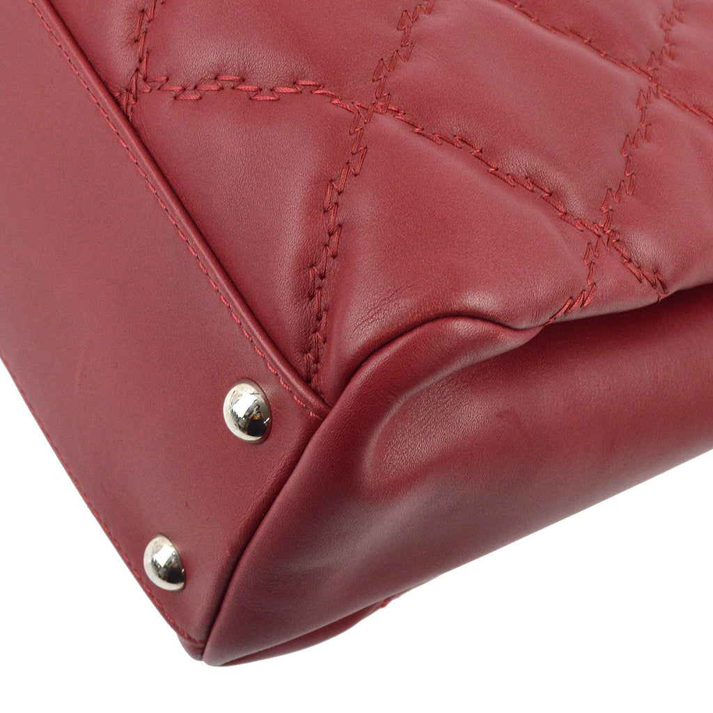 Chanel 2012-2013 Red Calfskin Ultra Stitch Tote Handbag