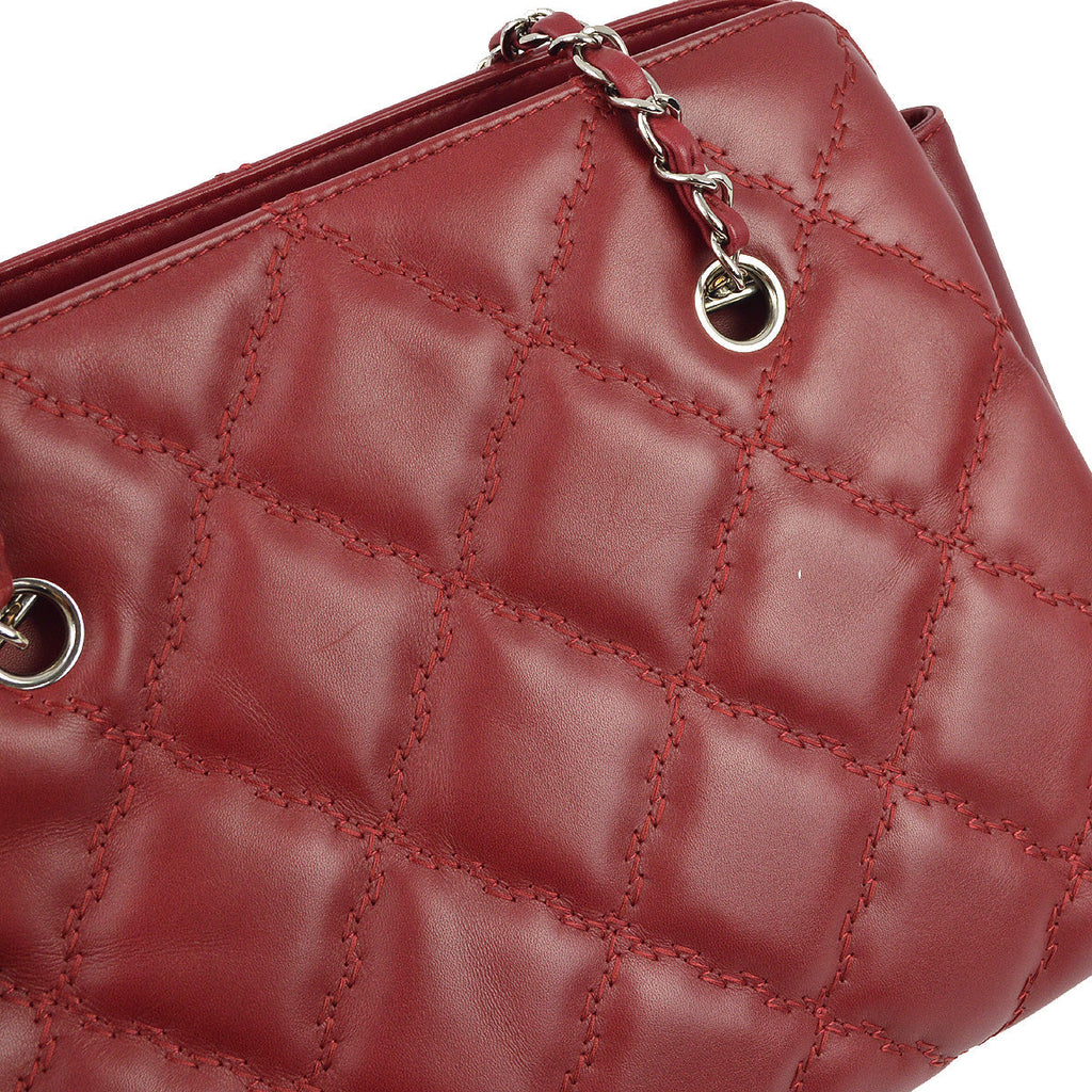 Chanel 2012-2013 Red Calfskin Ultra Stitch Tote Handbag