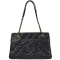Chanel 2013-2014 Black Caviar Skin Shoulder Tote Bag