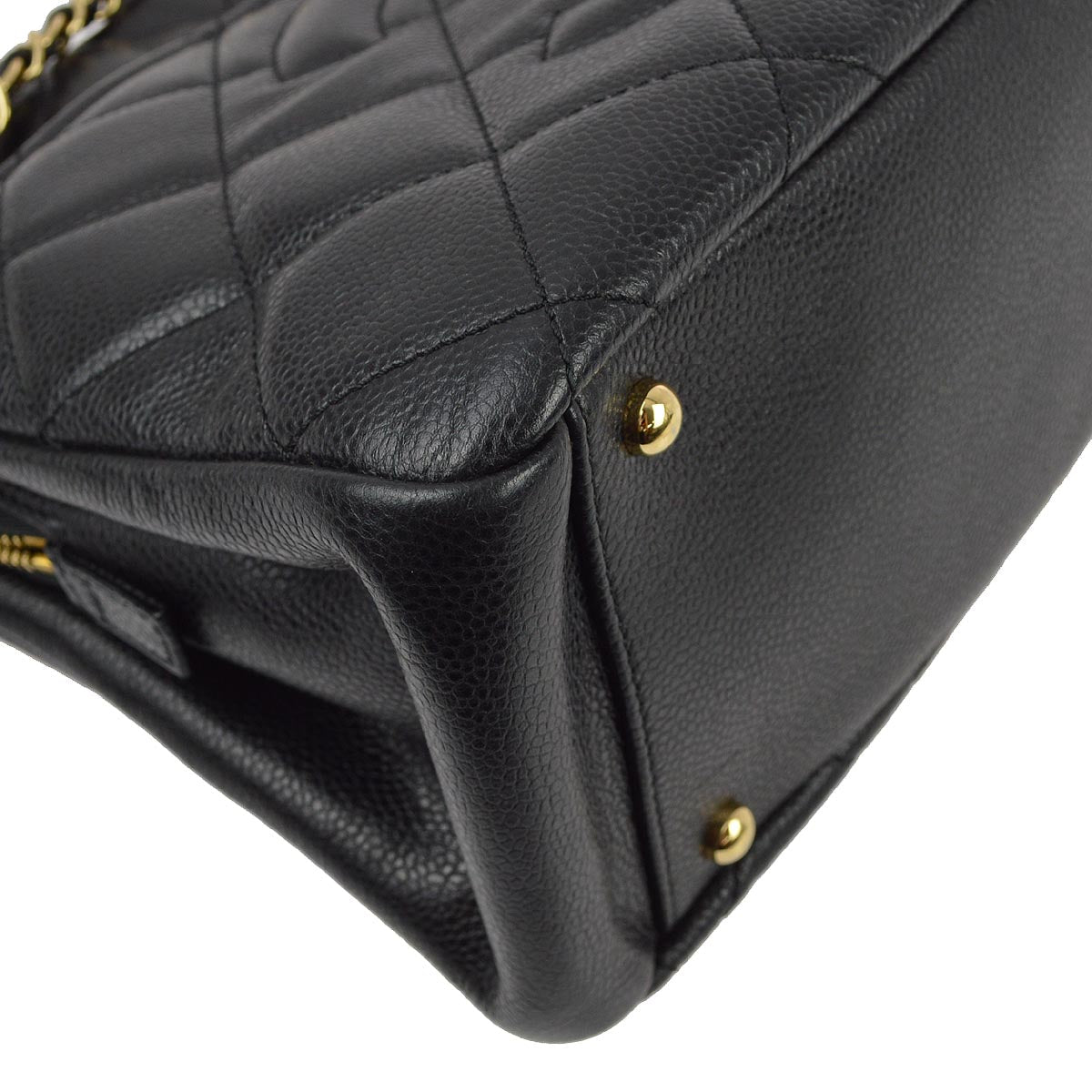 Chanel 2013-2014 Black Caviar Skin Shoulder Tote Bag