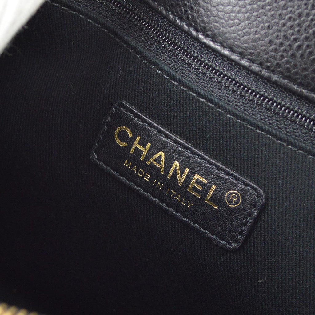 Chanel 2013-2014 Black Caviar Skin Shoulder Tote Bag