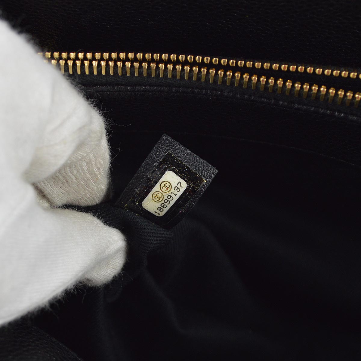 Chanel 2013-2014 Black Caviar Skin Shoulder Tote Bag
