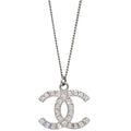 Chanel 2012 Silver Necklace Pendant Rhinestone B12A