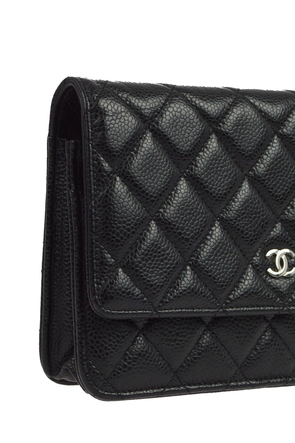 Chanel 2019 Black Caviar WOC Chain Wallet