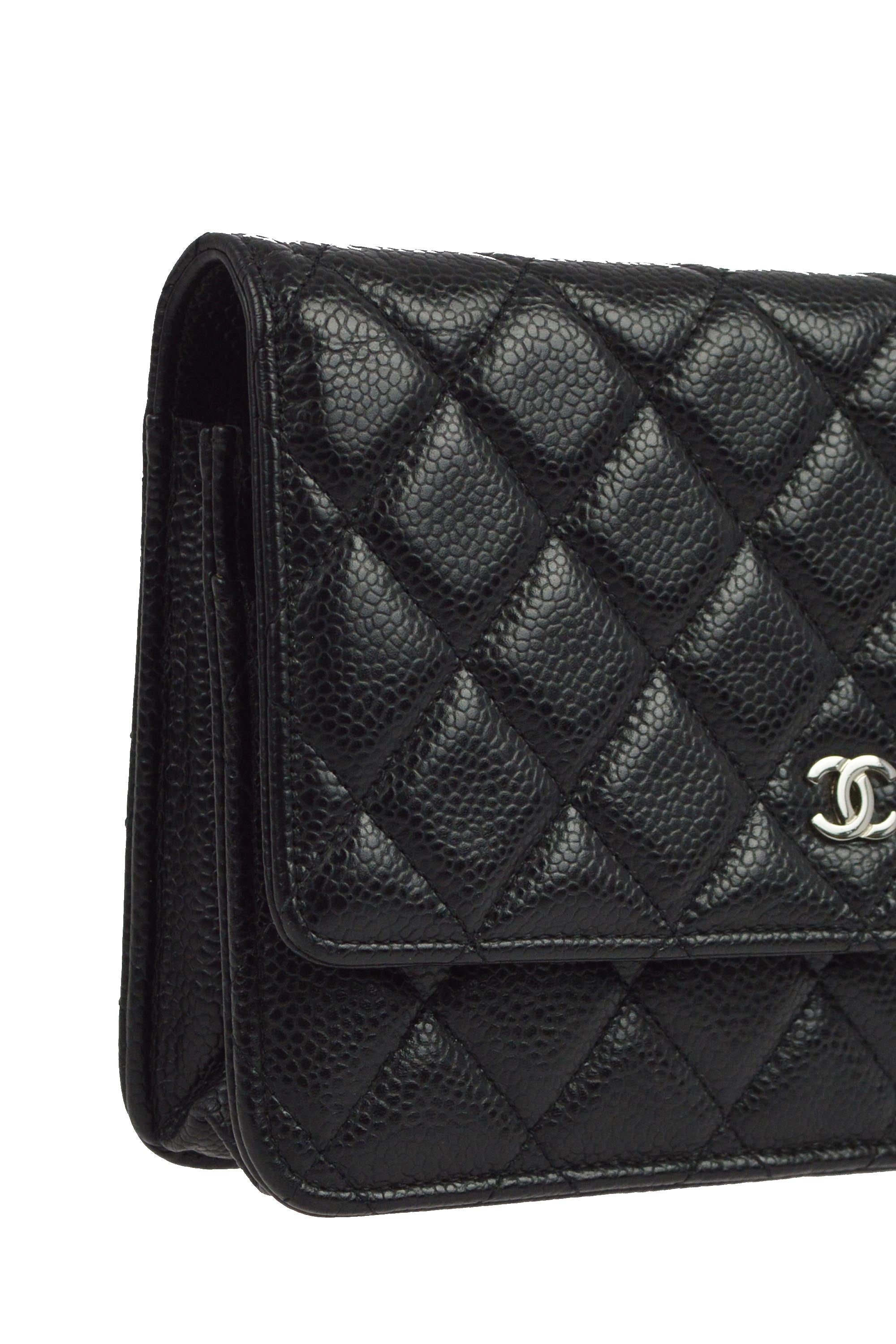 Chanel 2019 Black Caviar WOC Chain Wallet