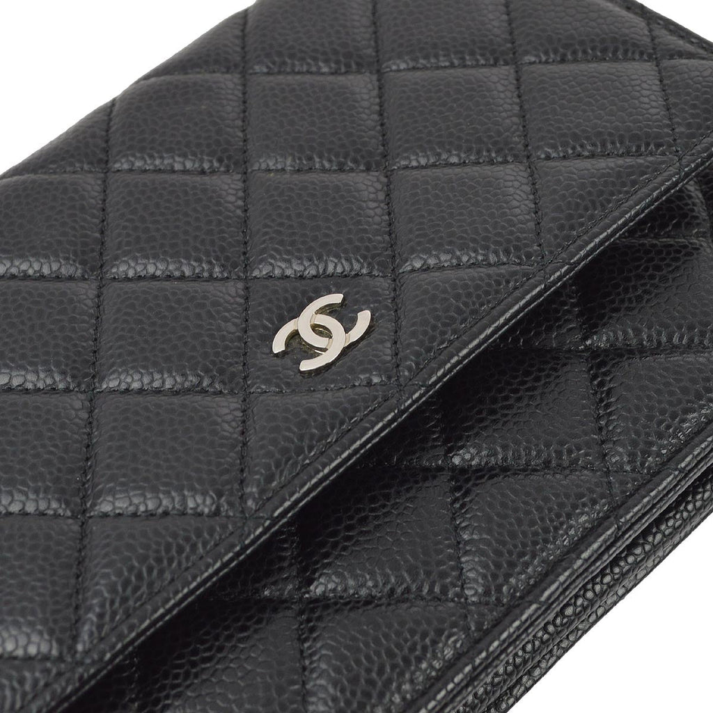Chanel 2019 Black Caviar WOC Chain Wallet