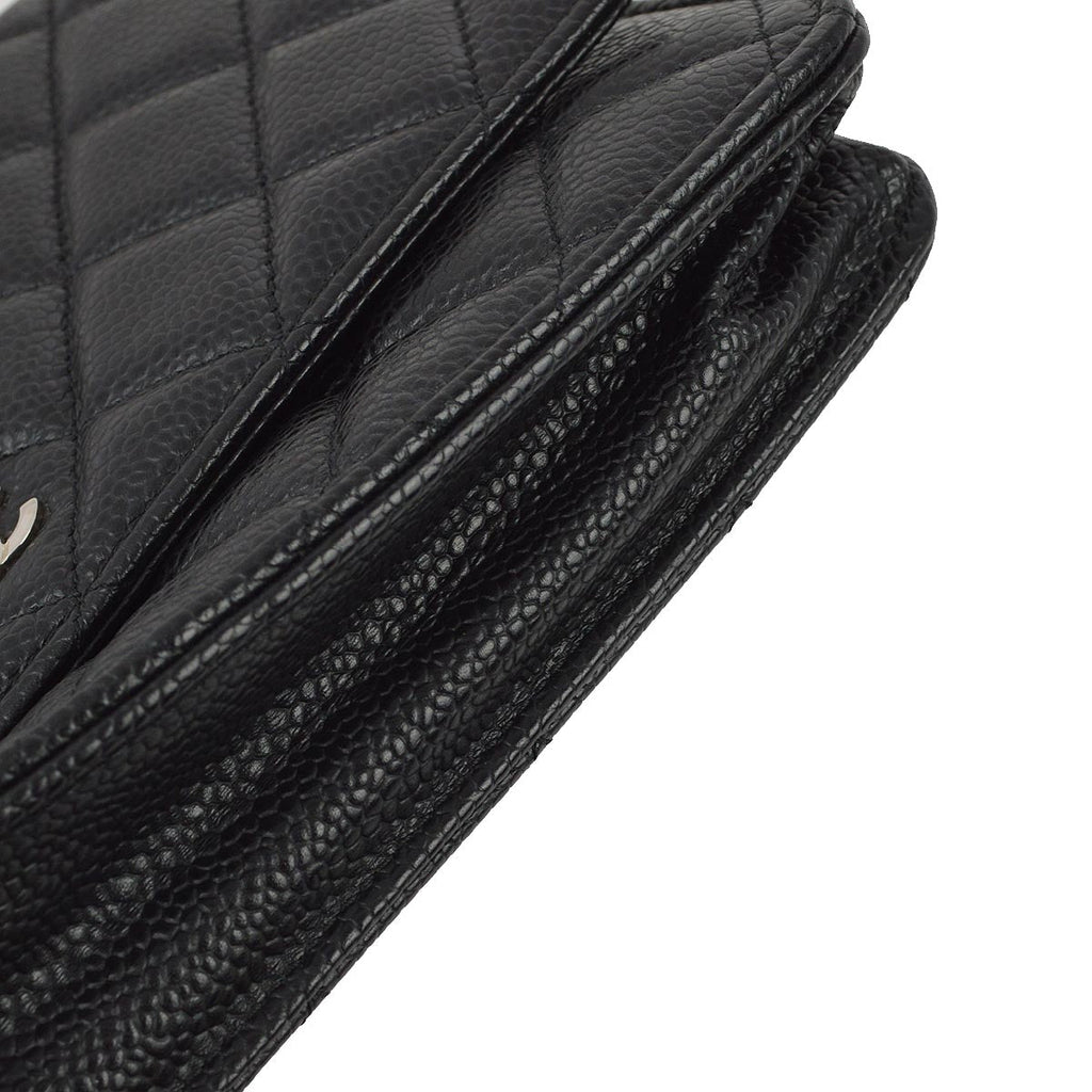 Chanel 2019 Black Caviar WOC Chain Wallet
