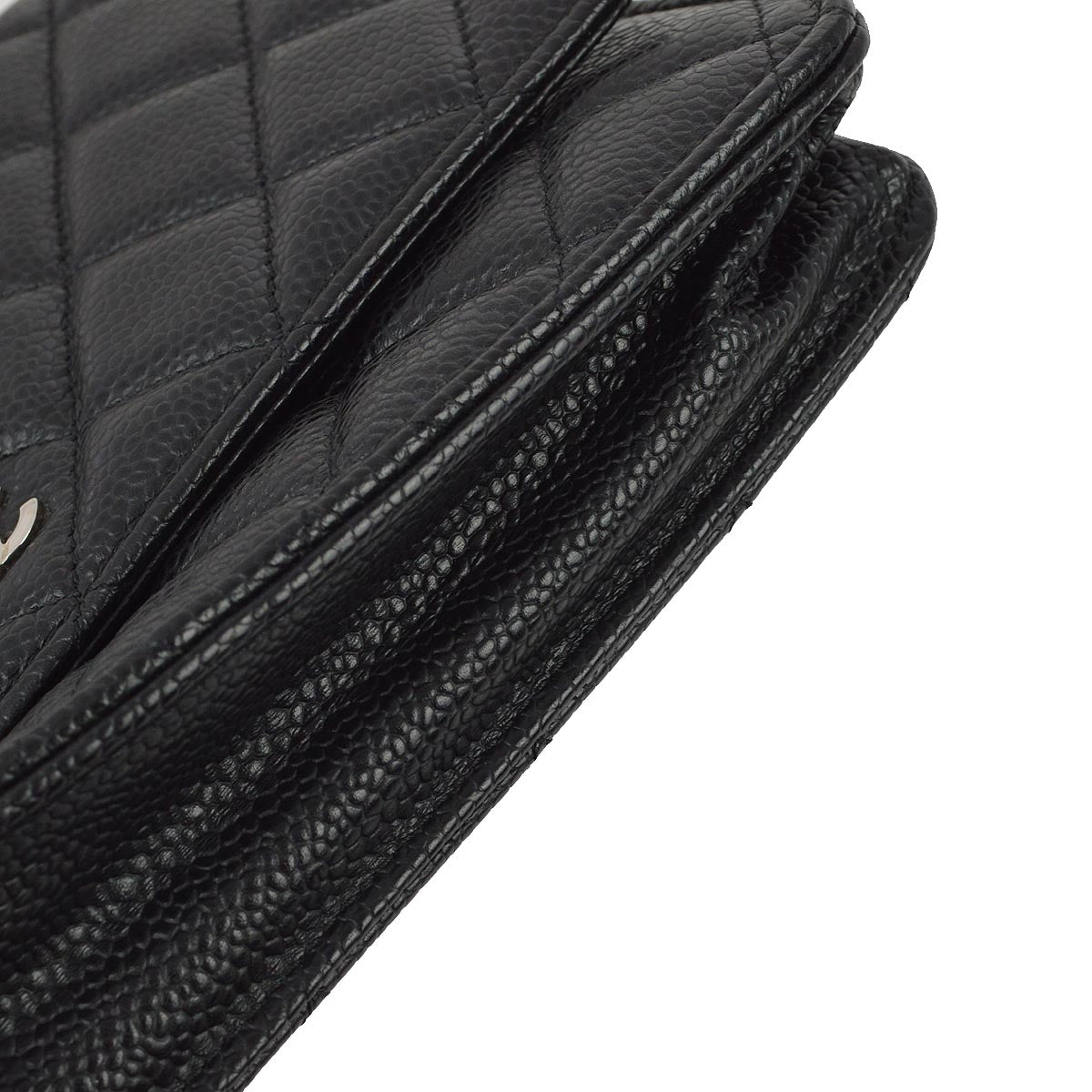 Chanel 2019 Black Caviar WOC Chain Wallet