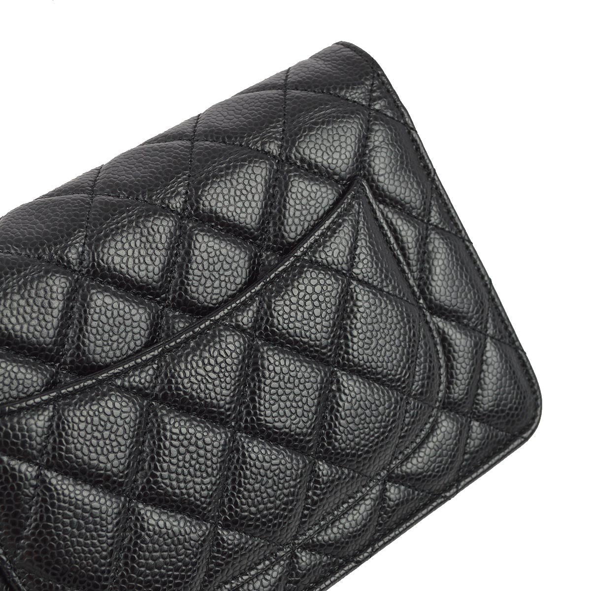 Chanel 2019 Black Caviar WOC Chain Wallet
