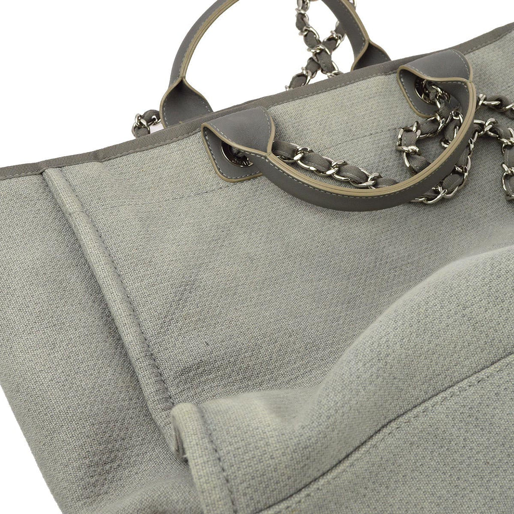 Chanel 2014-2015 Gray Medium Deauville Tote Shoulder Bag