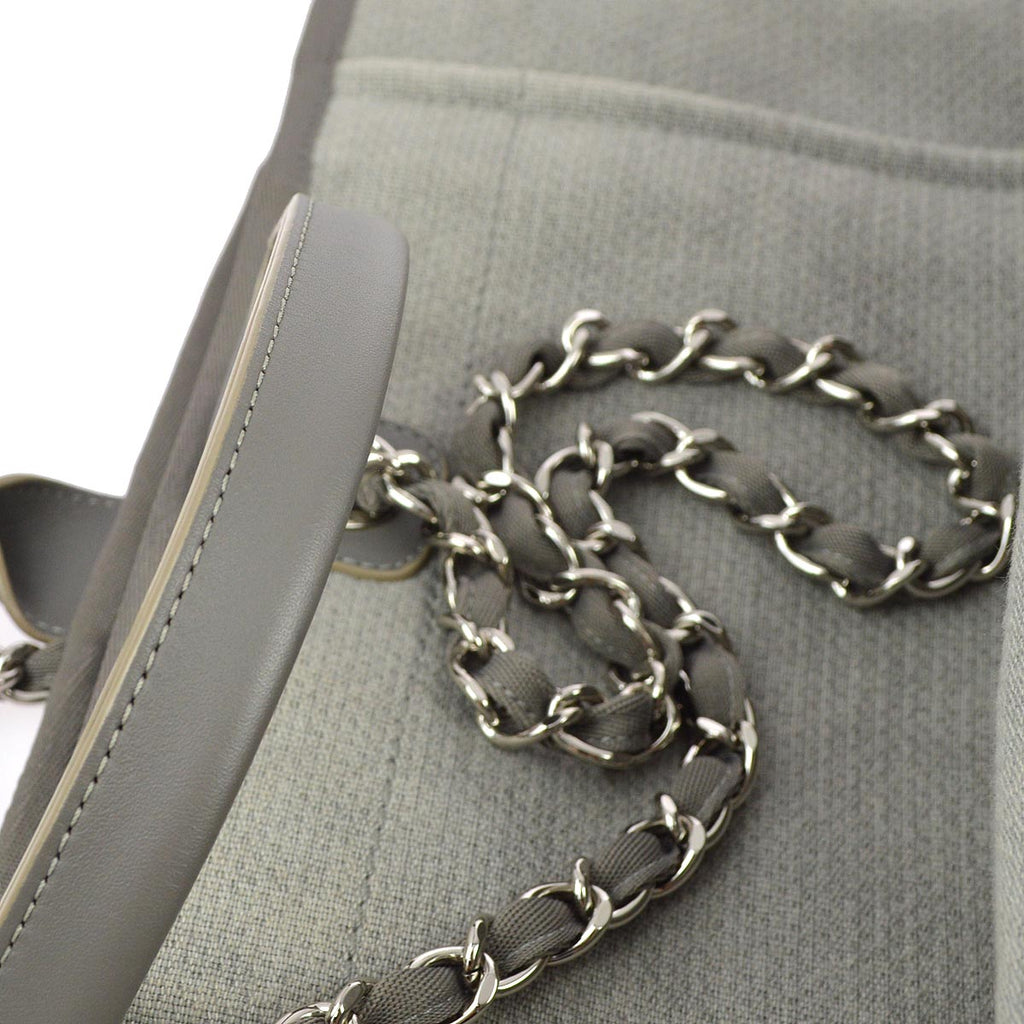 Chanel 2014-2015 Gray Medium Deauville Tote Shoulder Bag