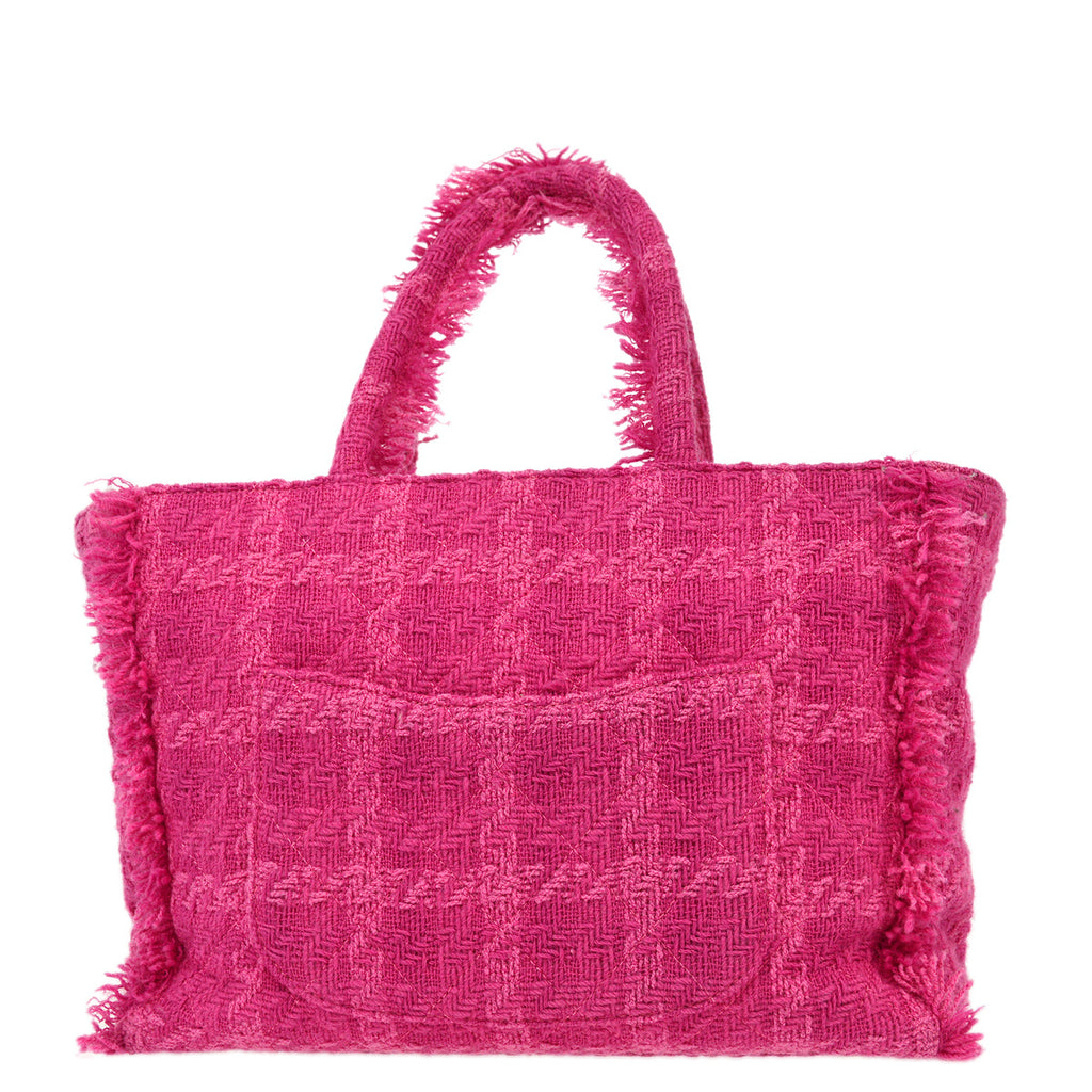 Chanel 2019 Pink Tweed Tote Handbag