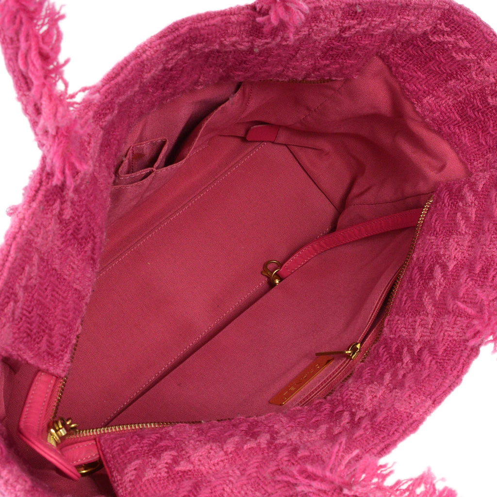 Chanel 2019 Pink Tweed Tote Handbag