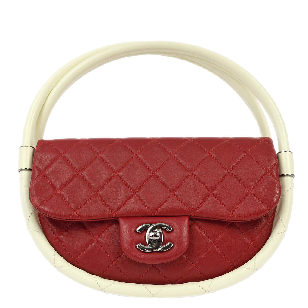 Chanel 2013-2014 Red Lambskin Small Hula Hoop Handbag