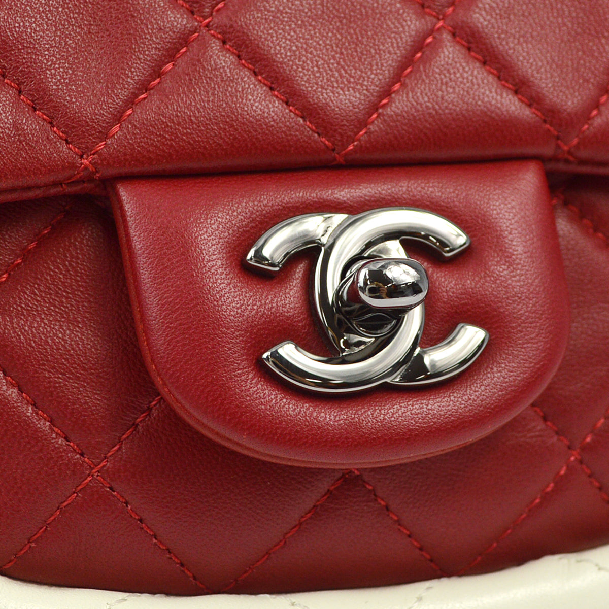 Chanel 2013-2014 Red Lambskin Small Hula Hoop Handbag