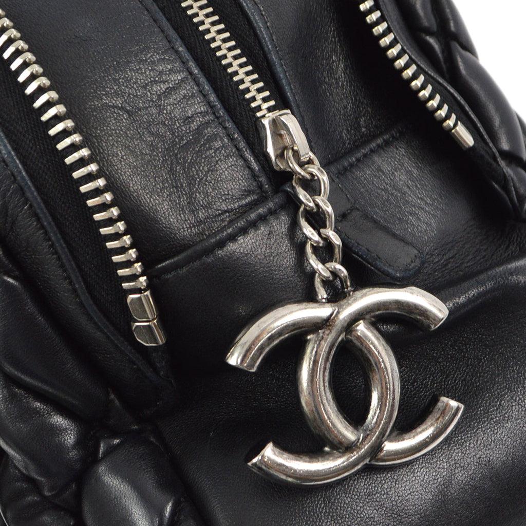 Chanel 2010-2011 Black Lambskin Chain Handbag