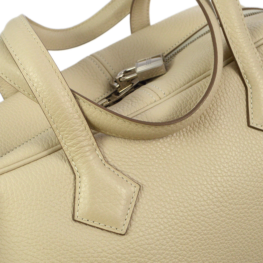 Hermes 2015 Craie Taurillon Clemence Victoria 35 Handbag