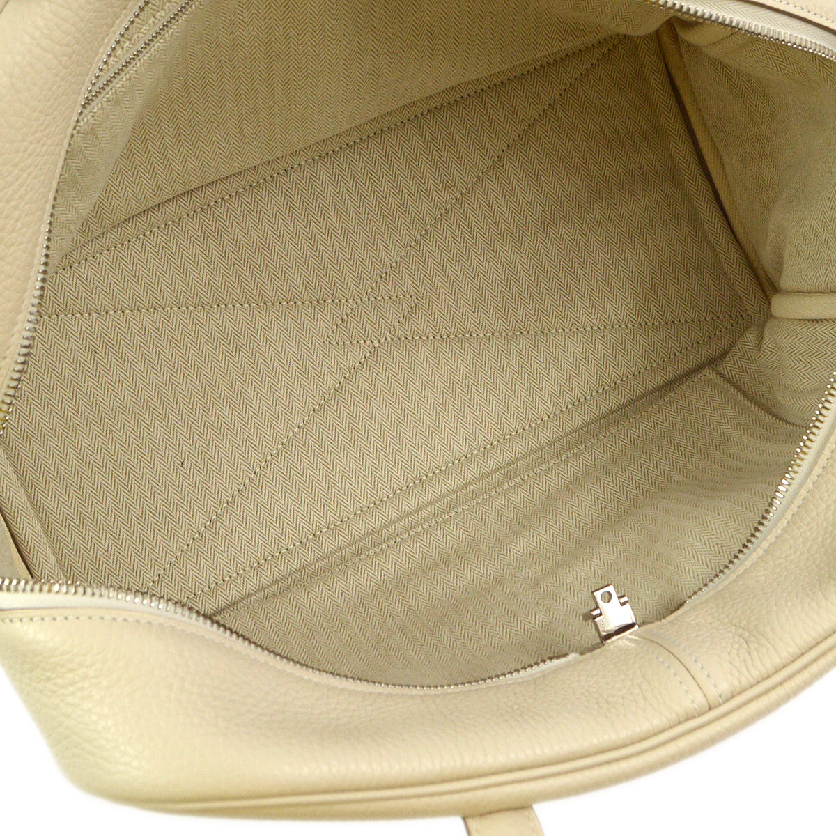 Hermes 2015 Craie Taurillon Clemence Victoria 35 Handbag