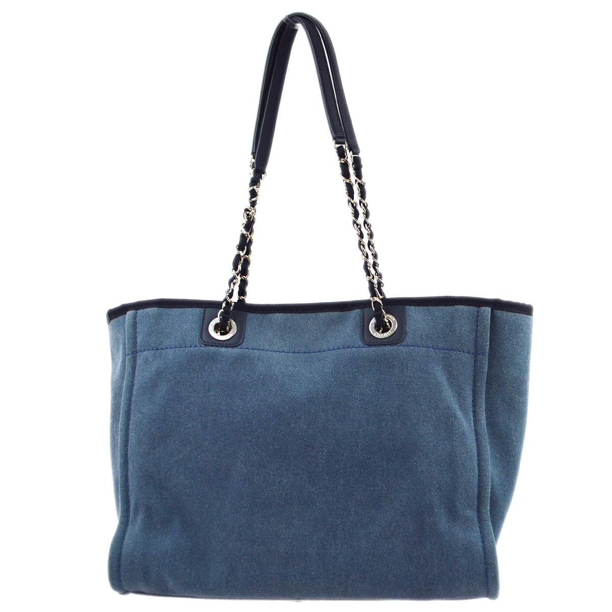 Chanel 2017 Blue Denim Small Deauville Tote Shoulder Bag
