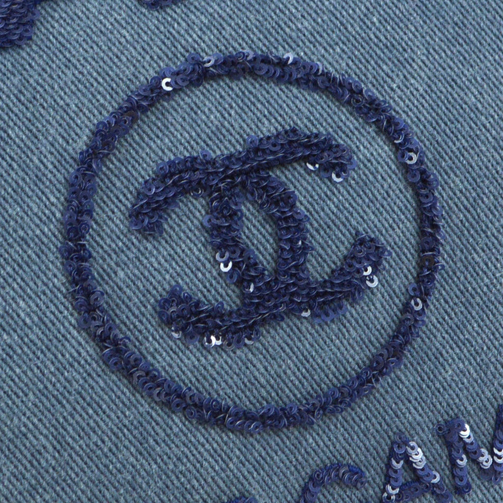 Chanel 2017 Blue Denim Small Deauville Tote Shoulder Bag