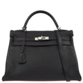 Hermes 2011 Black Togo Kelly 32 Retourne 2way Shoulder Handbag