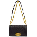 Chanel 2017 Small Boy Black Caviar Chain Shoulder Bag