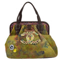 Chanel 2015-2016 Khaki Green Canvas Graffiti On The Pavement Tote Handbag