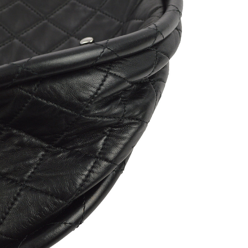 Chanel Black Lambskin Hula Hoop Large Handbag