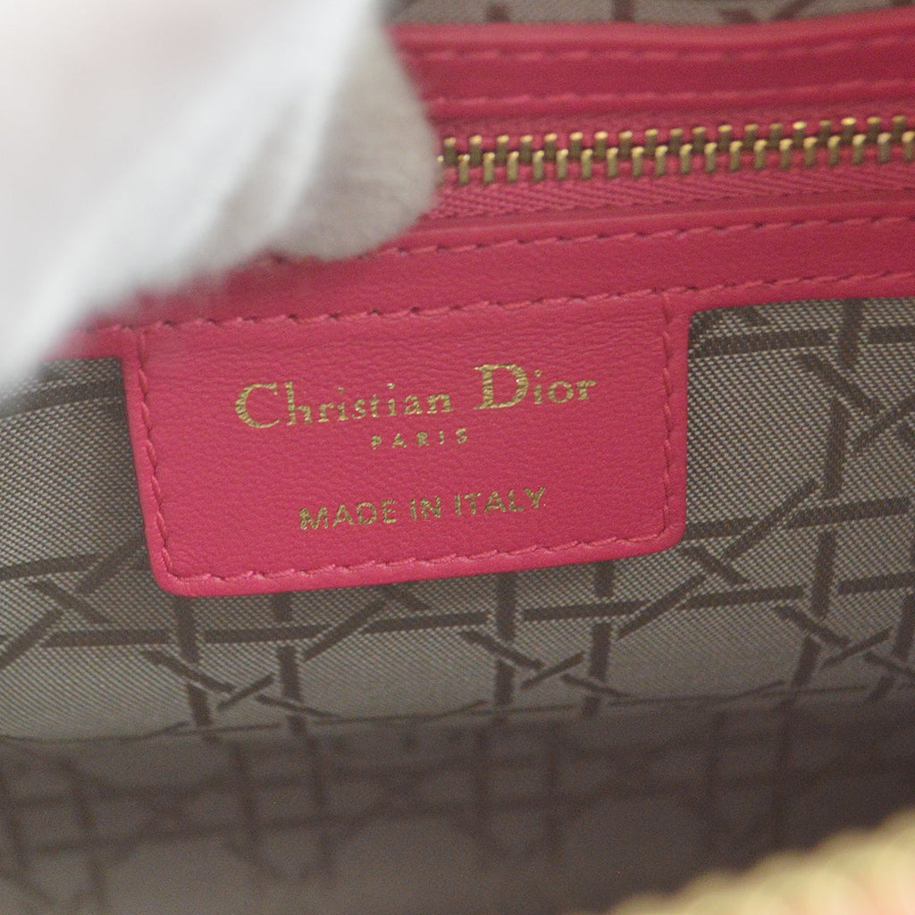 Christian Dior 2014 Pink Lambskin Lady Dior Cannage 2way Handbag