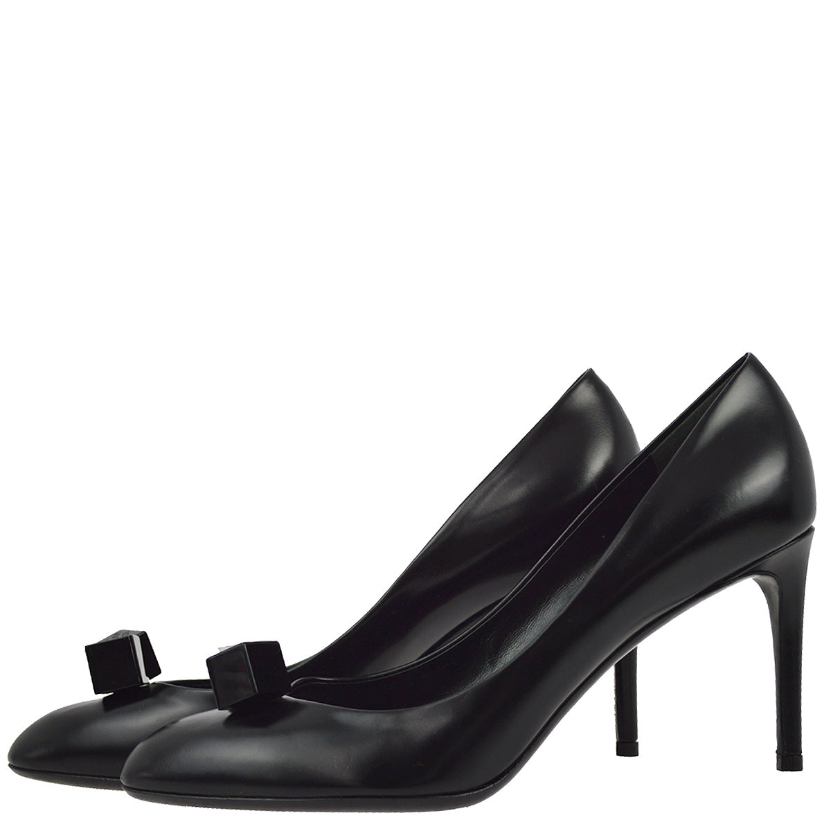 Louis Vuitton Black Calfskin Cube Pumps NL1103M #39 1/2